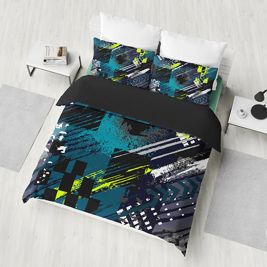 Grey, Black & Yellow Bedding Set