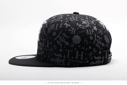 Mens Letter Print Snapback Hat Cap
