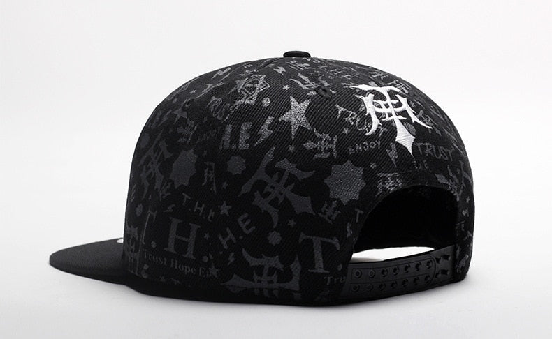 Mens Letter Print Snapback Hat Cap