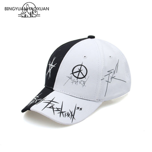 Black/White Graffiti Adjustable Hat Cap