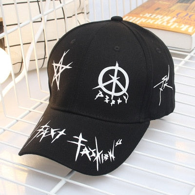Black/White Graffiti Adjustable Hat Cap