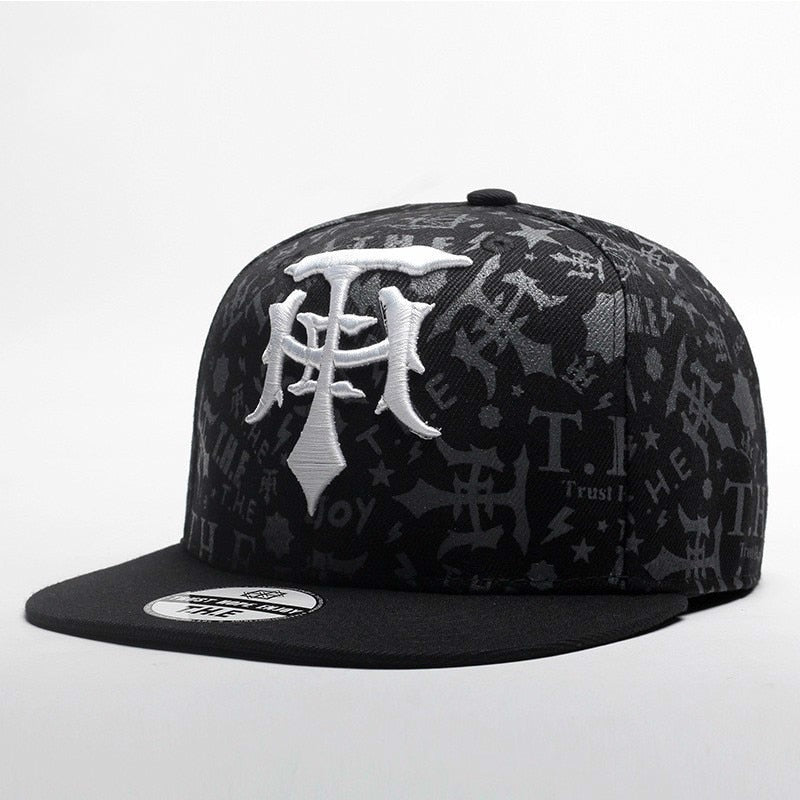 Mens Letter Print Snapback Hat Cap