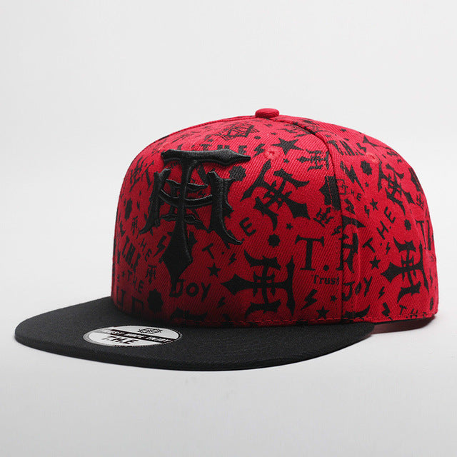 Mens Letter Print Snapback Hat Cap