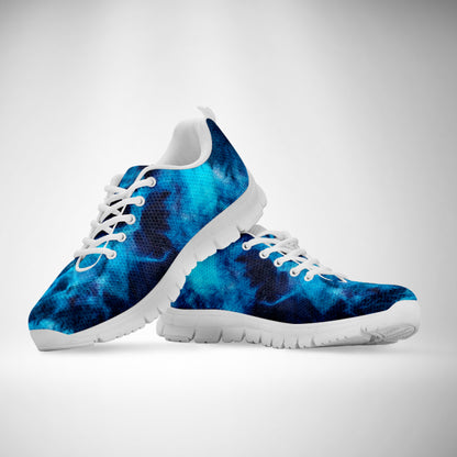 Blue Grunge Tie Dye Print Sneakers