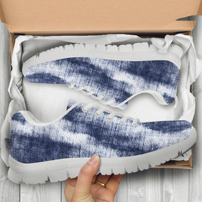 Blue Denim Abstract Sneakers