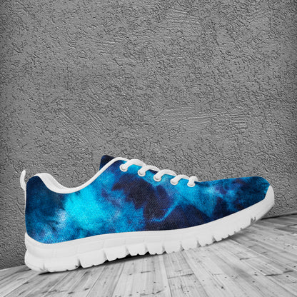 Blue Grunge Tie Dye Print Sneakers