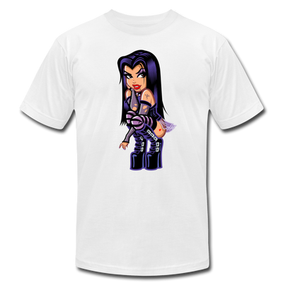 Cut Purple Cartoon Girl - white