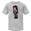 Cut Purple Cartoon Girl - heather gray