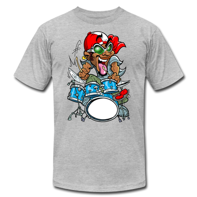 Drummer Cartoon T-Shirt - heather gray