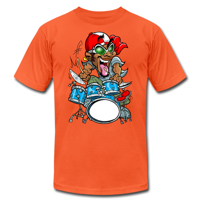 Drummer Cartoon T-Shirt - orange