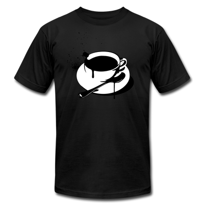 Black & White Cup of Coffee T-Shirt - black