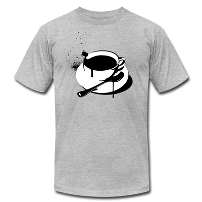 Black & White Cup of Coffee T-Shirt - heather gray