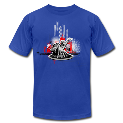 Abstract DJ Mixing T-Shirt - royal blue