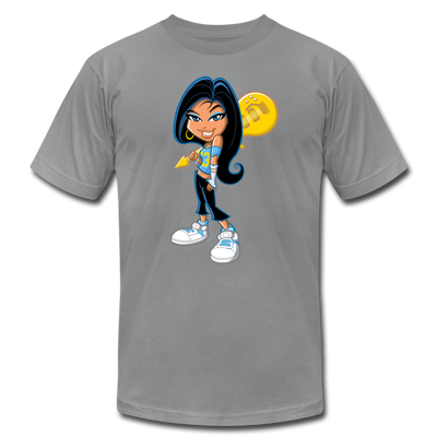 Cartoon Girl with Guitar T-Shirt - slate