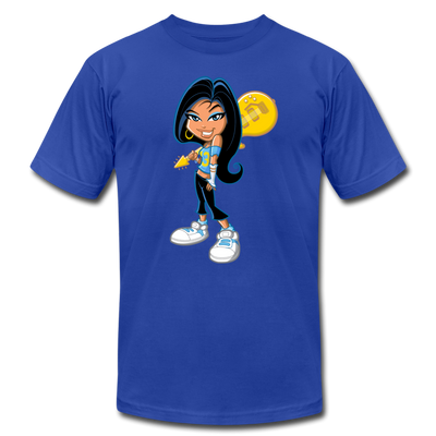 Cartoon Girl with Guitar T-Shirt - royal blue