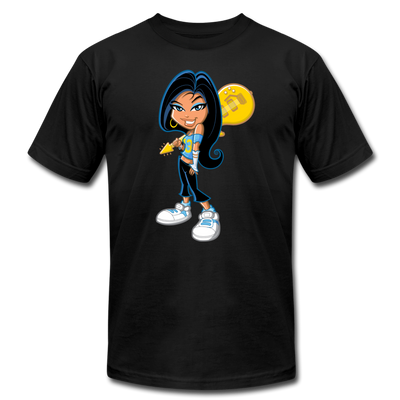 Cartoon Girl with Guitar T-Shirt - black