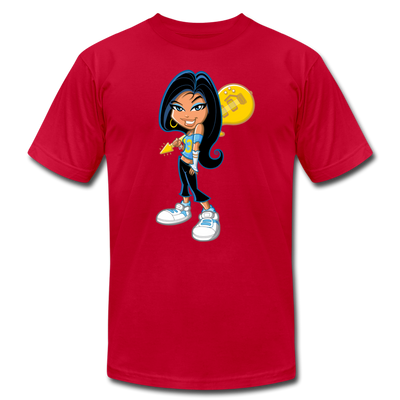 Cartoon Girl with Guitar T-Shirt - red