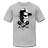 Hip Hop Skull & Cross Microphones T-Shirt - heather gray