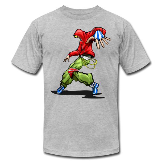 Dancing Hip Hop Cartoon T-Shirt - heather gray