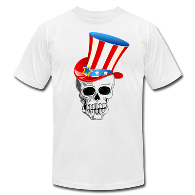 American Skull Hat T-Shirt - white