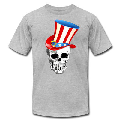 American Skull Hat T-Shirt - heather gray