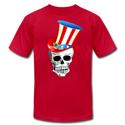 American Skull Hat T-Shirt - red