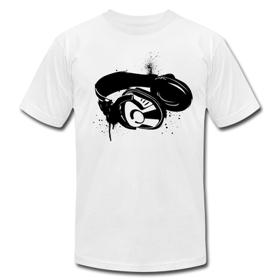 Black & White Head Phones T-Shirt - white