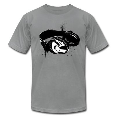 Black & White Head Phones T-Shirt - slate