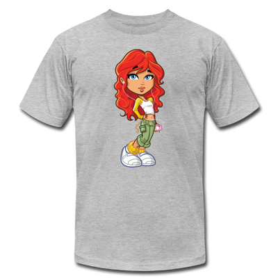 Cartoon Girl T-Shirt - heather gray