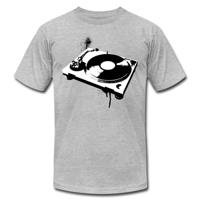 Black & White Turntable T-Shirt - heather gray