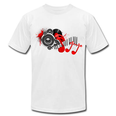 Music Notes & Speakers T-Shirt - white