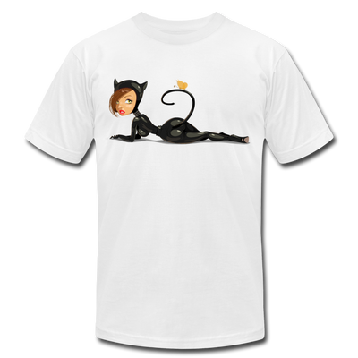 Cat Girl Cartoon T-Shirt - white