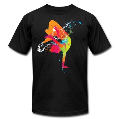 Colorful Abstract B-Boy Dancer T-Shirt - black