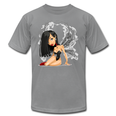 Girl Wings Cartoon T-Shirt - slate