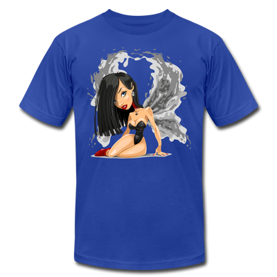 Girl Wings Cartoon T-Shirt - royal blue