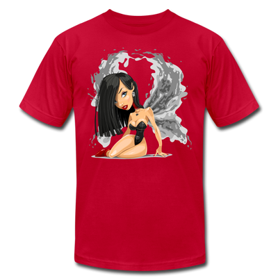 Girl Wings Cartoon T-Shirt - red