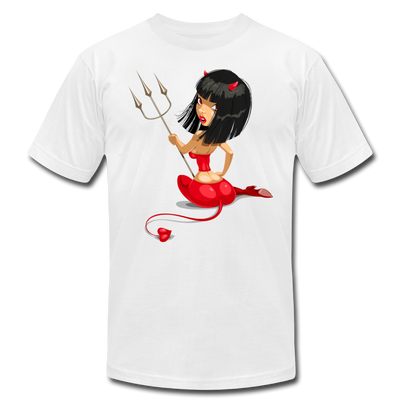 Devil Girl Cartoon T-Shirt - white