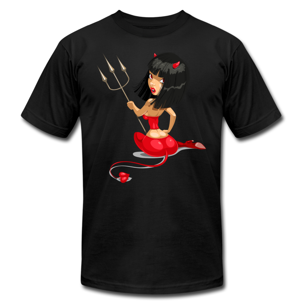 Devil Girl Cartoon T-Shirt - black