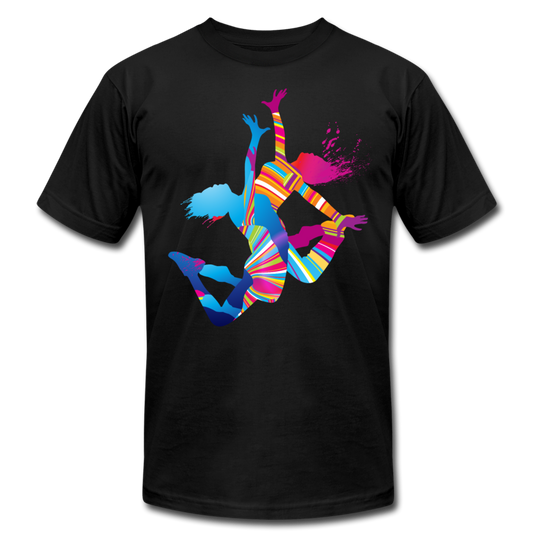 Colorful Abstract Dancers T-Shirt - black