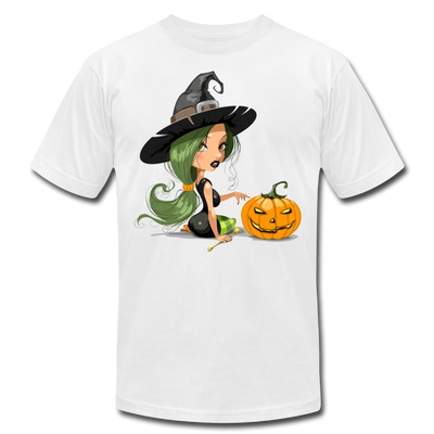 Halloween Witch Cartoon T-Shirt - white