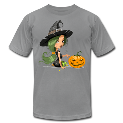 Halloween Witch Cartoon T-Shirt - slate