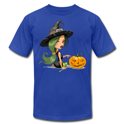 Halloween Witch Cartoon T-Shirt - royal blue