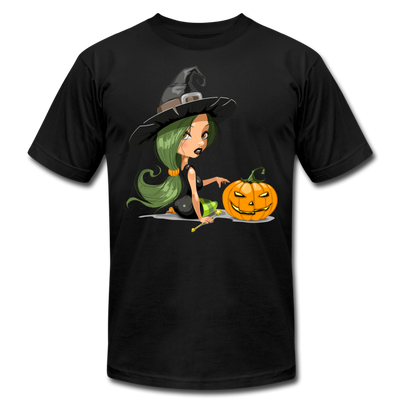 Halloween Witch Cartoon T-Shirt - black