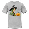 Halloween Witch Cartoon T-Shirt - heather gray