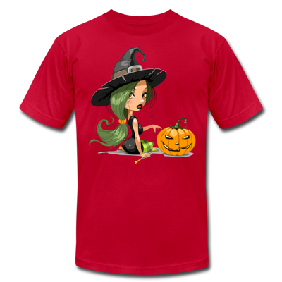 Halloween Witch Cartoon T-Shirt - red