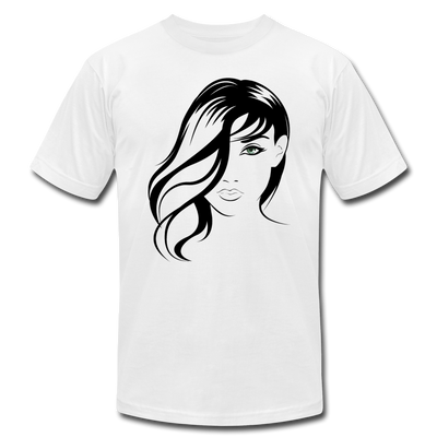 Black & White Girl Face T-Shirt - white
