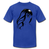 Black & White Girl Face T-Shirt - royal blue
