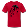 Black & White Girl Face T-Shirt - red