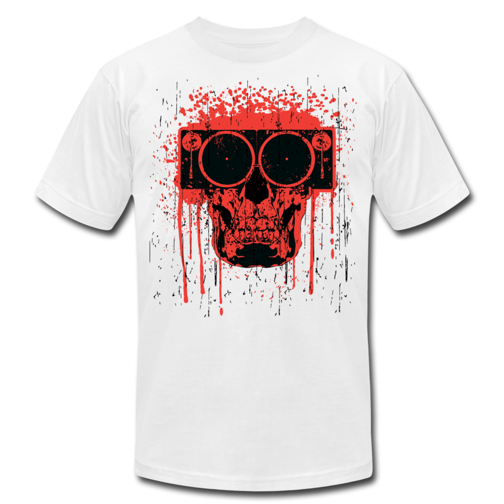 Abstract Skull Speaker T-Shirt - white