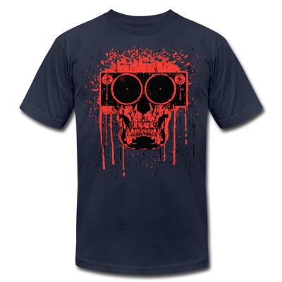 Abstract Skull Speaker T-Shirt - navy